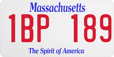 MA license plate 1BP189