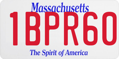 MA license plate 1BPR60