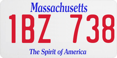 MA license plate 1BZ738