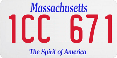 MA license plate 1CC671