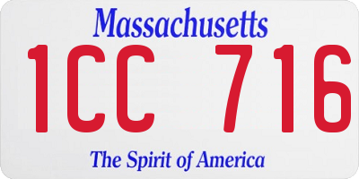 MA license plate 1CC716