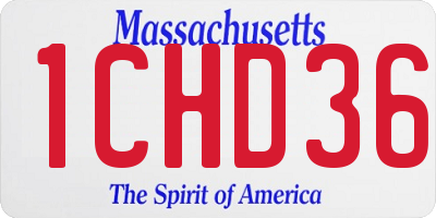 MA license plate 1CHD36