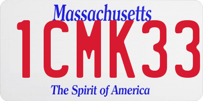 MA license plate 1CMK33