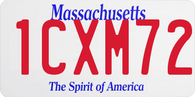 MA license plate 1CXM72