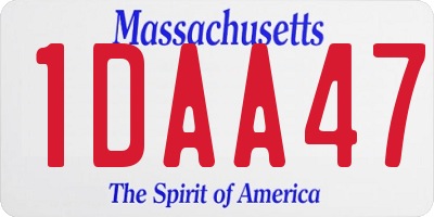 MA license plate 1DAA47