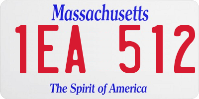 MA license plate 1EA512