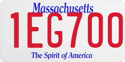 MA license plate 1EG7OO