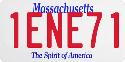 MA license plate 1ENE71