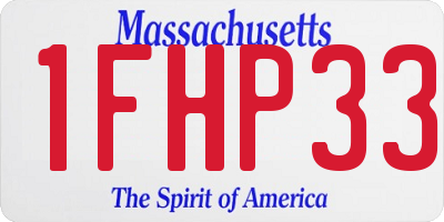MA license plate 1FHP33