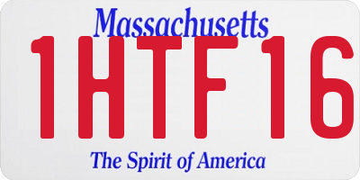 MA license plate 1HTF16