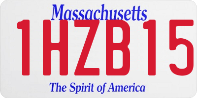 MA license plate 1HZB15