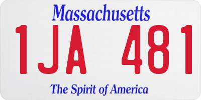 MA license plate 1JA481