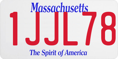 MA license plate 1JJL78