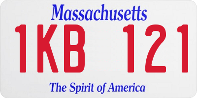MA license plate 1KB121