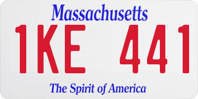 MA license plate 1KE441