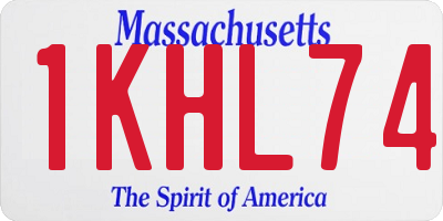 MA license plate 1KHL74