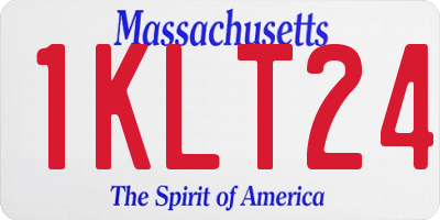 MA license plate 1KLT24