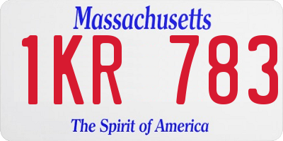 MA license plate 1KR783