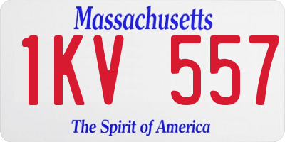 MA license plate 1KV557