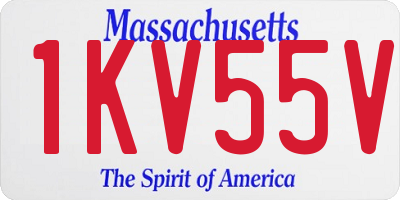 MA license plate 1KV55V