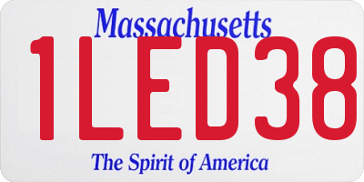 MA license plate 1LED38