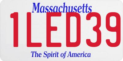 MA license plate 1LED39