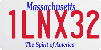 MA license plate 1LNX32