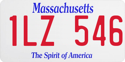 MA license plate 1LZ546