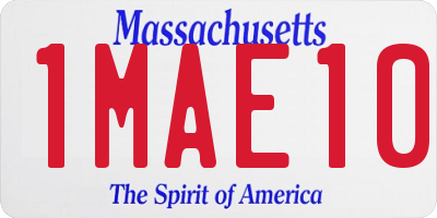 MA license plate 1MAE10