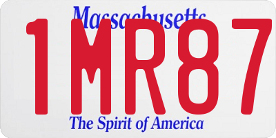 MA license plate 1MR87