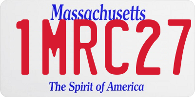 MA license plate 1MRC27