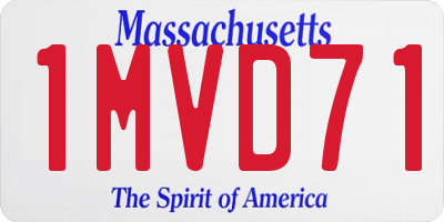 MA license plate 1MVD71