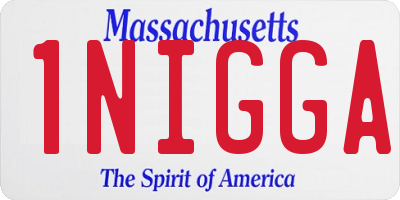 MA license plate 1NIGGA