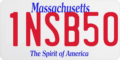 MA license plate 1NSB50