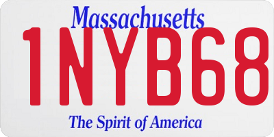 MA license plate 1NYB68