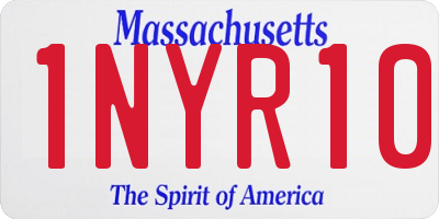 MA license plate 1NYR10