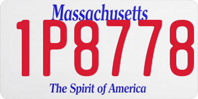 MA license plate 1P8778