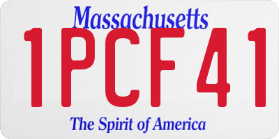 MA license plate 1PCF41