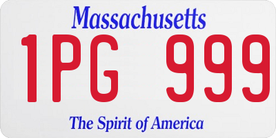 MA license plate 1PG999