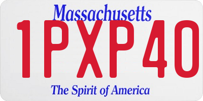 MA license plate 1PXP40