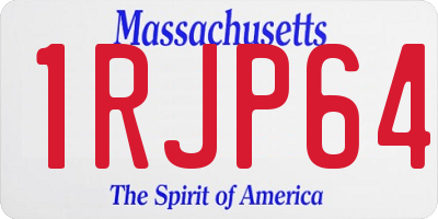 MA license plate 1RJP64