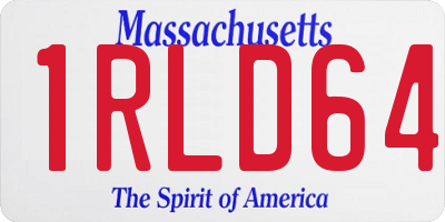 MA license plate 1RLD64