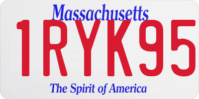 MA license plate 1RYK95