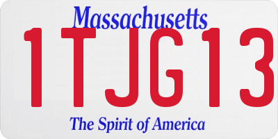 MA license plate 1TJG13