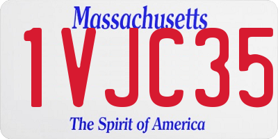 MA license plate 1VJC35