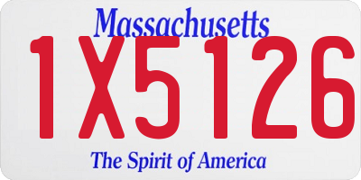 MA license plate 1X5126