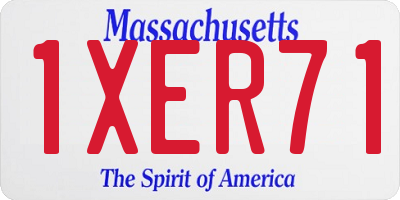 MA license plate 1XER71