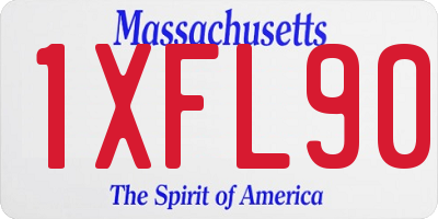 MA license plate 1XFL90