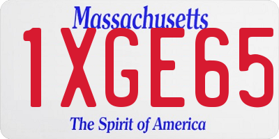 MA license plate 1XGE65