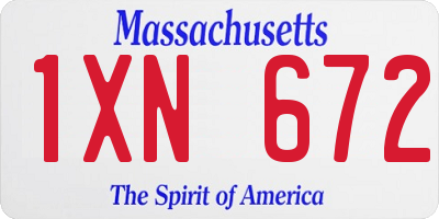 MA license plate 1XN672